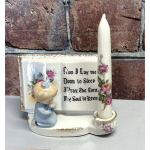 Vtg Lipper‎ and Mann Praying Child Porcelain Planter Candle Holder w Candle 1956